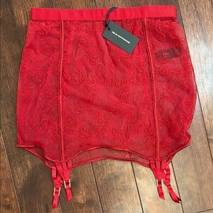 Red Lace Shapewear Skirt